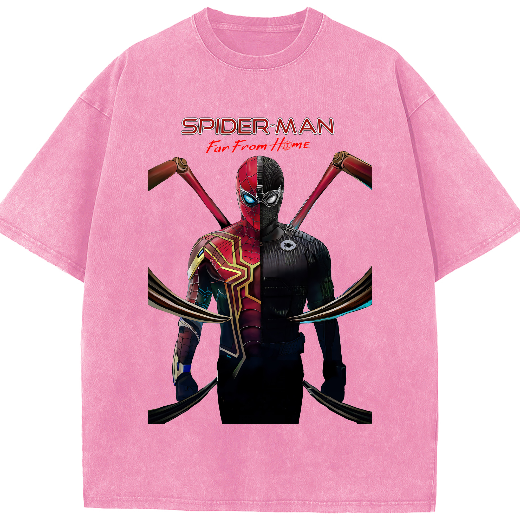 （画像用） Spider Man スパイダーマン 綿100% ヴィンテージ風 半袖Tシャツ（フロントプリント）